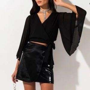 NWT Akira Tie Front Wrap Blouse